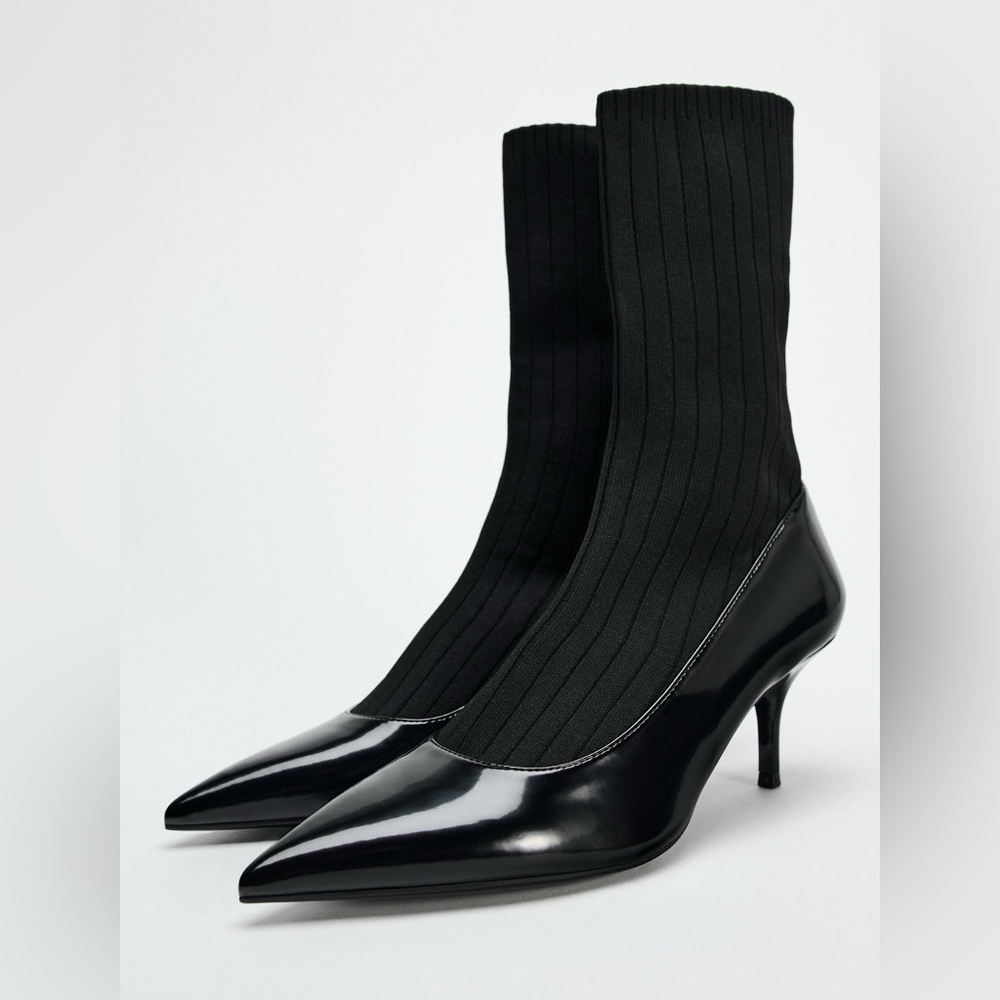 Zara Elegant Black Women's Sock Boots
